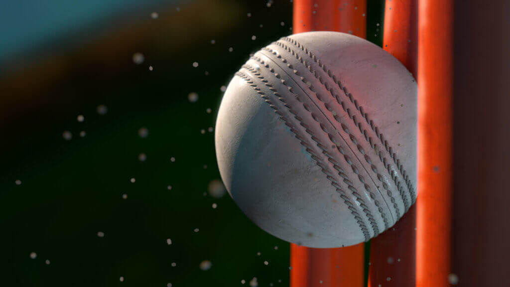 white cricket ball close up