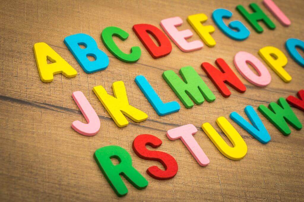 alphabet coloured letters