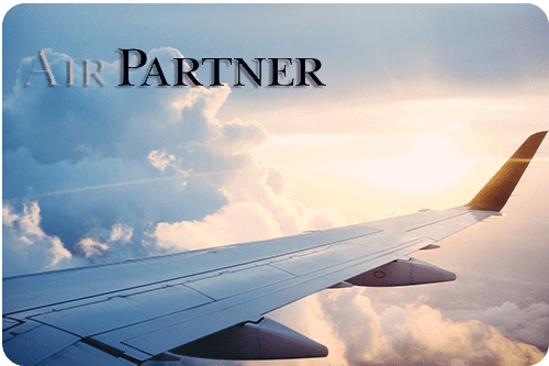 Air partner logo with aeroplane wing