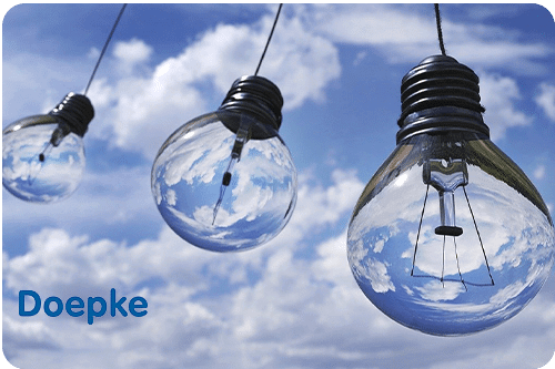 Doepke logo with lightbulbs outside
