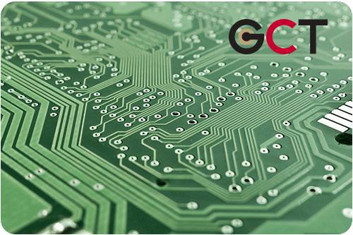 GCT logo on computer part